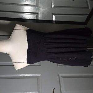 Women's Knit Black Babydoll Top with String Straps! L